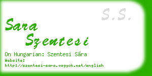 sara szentesi business card