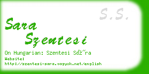 sara szentesi business card